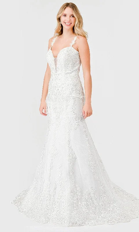 Aspeed Design MS0009 - Lace Appliqued Trumpet Bridal Dress