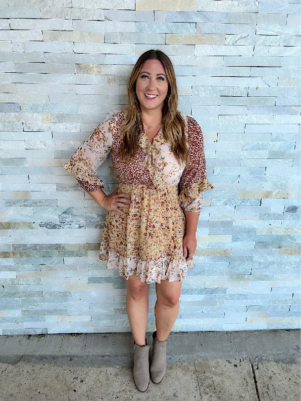 - Owning The Moment Mix Print Dress