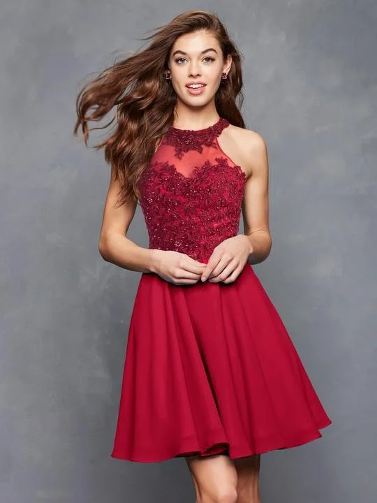 Clarisse S3528 - Lace Chiffon A-line Dress