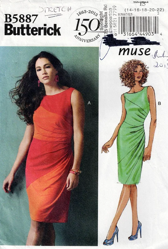 Butterick 5887 MUSE Womens Stretch Asymmetric Colour Blocked Dress Out Of Print Sewing Pattern Sizes 14 - 22 UNCUT Factory Folded Butterick 5887 MUSE Womens Stretch Asymmetric Colour Blocked Dress Out Of Print Sewing Pattern Sizes 14 - 22 UNCUT Factory Folded