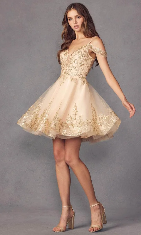 Juliet Dresses 903 - Cold Shoulder Cocktail Dress