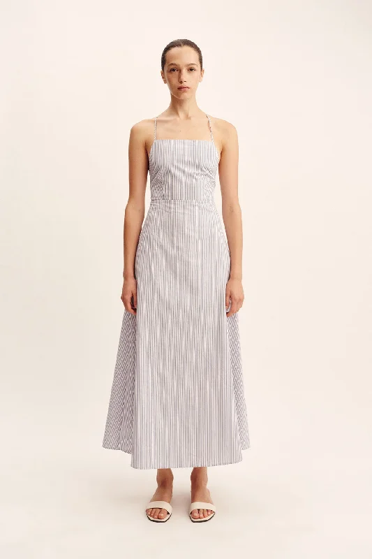 LORI DRESS - BLUE STRIPE