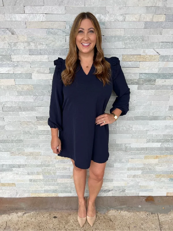 -Wishful Dreamer Navy Dress