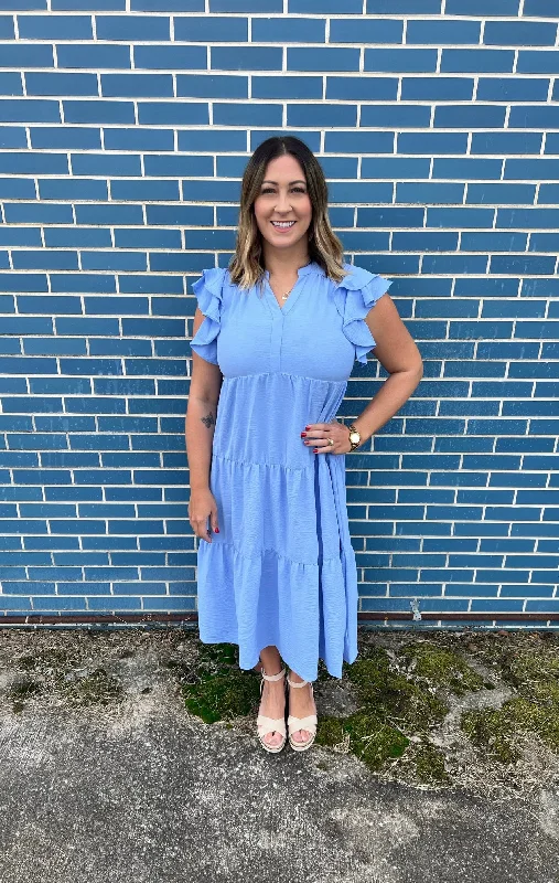 - Dear Diary Light Blue Tiered Dress