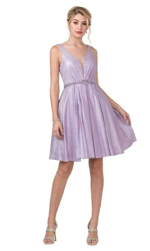 Aspeed Design - S2337 Sleeveless Glitter Embellished Cocktail Dress