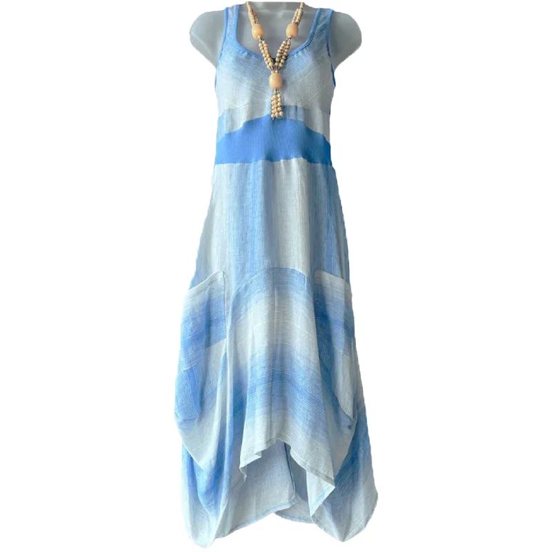 Inizio Magic Blue White Pocket Dress