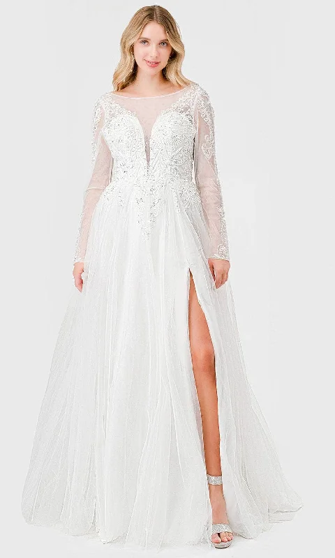 Trevi Collection MS0033 - Long Sleeve A-Line Bridal Dress
