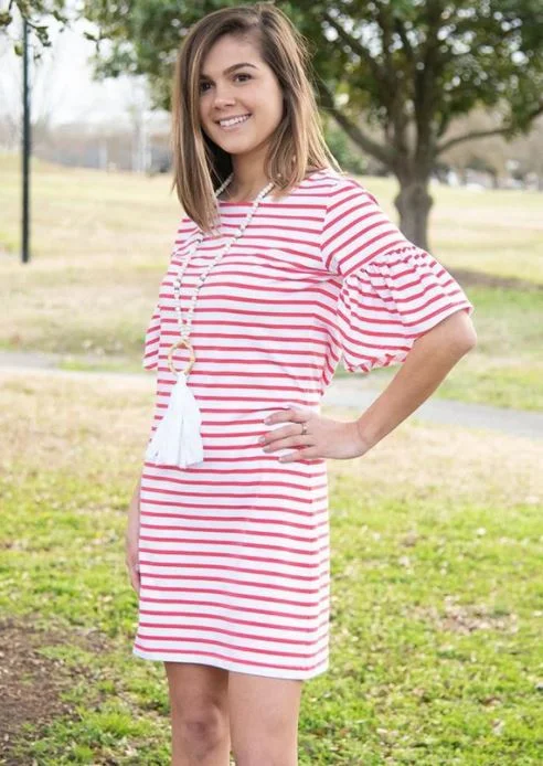 Bell Sleeve Stripe Dress