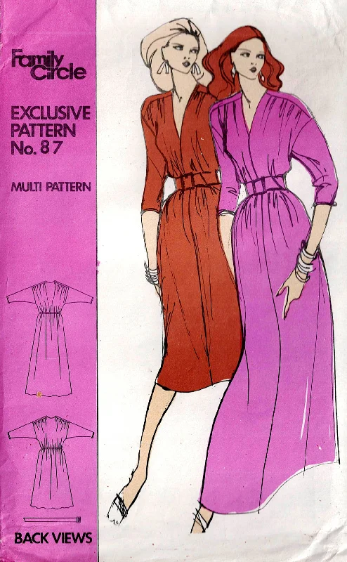Family Circle 87 Womens Batwing Sleeved Dress 1970s Vintage Sewing Pattern Size 10 - 16 UNCUT Factory Folded Family Circle 87 Womens Batwing Sleeved Dress 1970s Vintage Sewing Pattern Size 10 - 16 UNCUT Factory Folded
