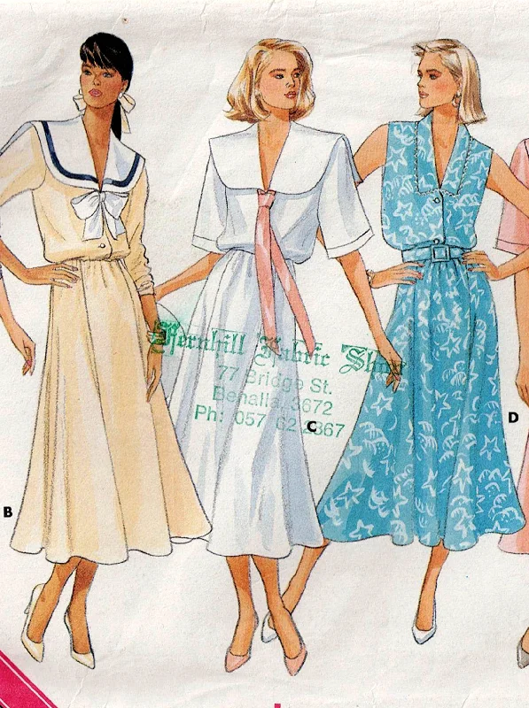 Butterick 4629 Womens Blouson Dress with Collar & Sleeve Variations 1980s Vintage Sewing Pattern Size 14 - 18 UNCUT Factory Folded Butterick 4629 Womens Blouson Dress with Collar & Sleeve Variations 1980s Vintage Sewing Pattern Size 14 - 18 UNCUT Factory Folded