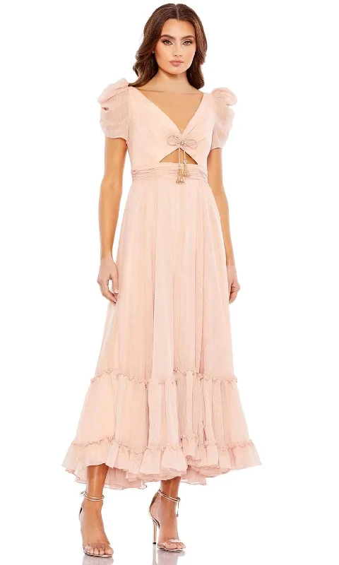 Mac Duggal 68187 - Puff Sleeve Tiered Evening Dress