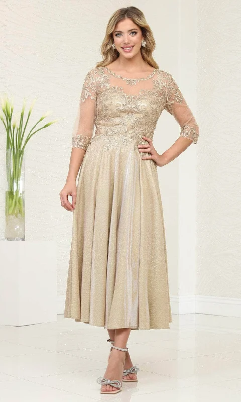 May Queen MQ2057 - Swirl Embroidered Prom Dress