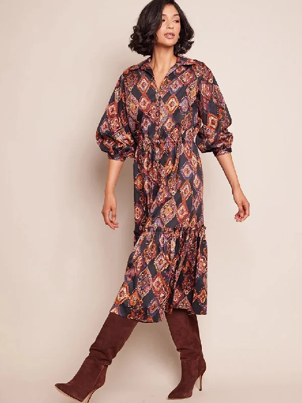 HUTTON DRESS IN BLACK AURA