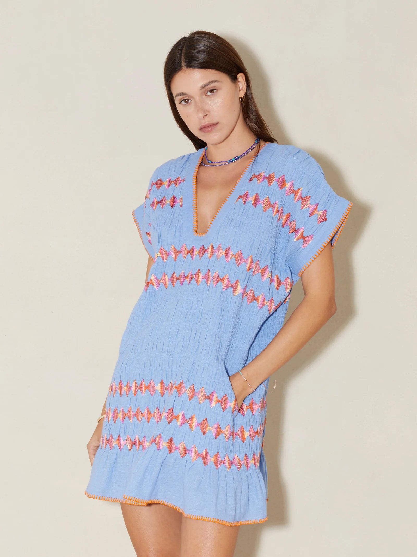 HERA TUNIC DRESS IN CORNFLOWER