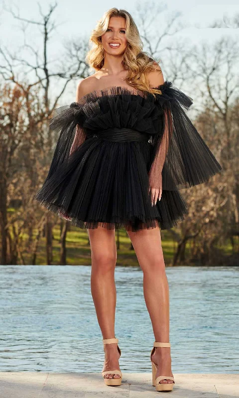 Rachel Allan 40366 - Ruffled Design Dress