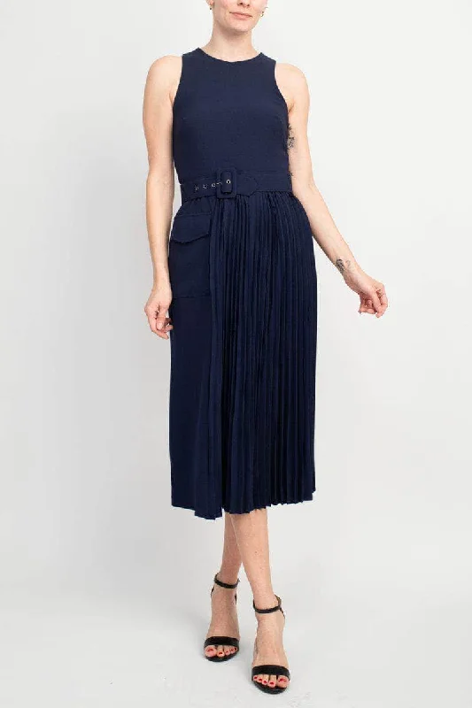 Taylor 3733M - Tea Length Pleated Dress