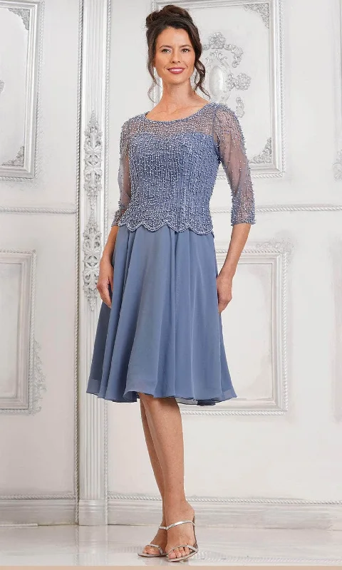 Marsoni by Colors M312S - Quarter Sleeve A-Line Cocktail Dress