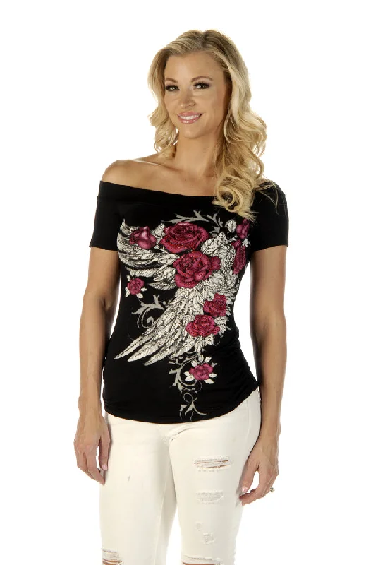 Blossomed Elegance Shirt Stylish Pleated Short Sleeve