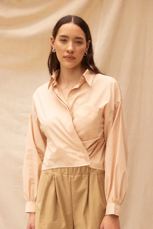 Boxy Shirt | Blush Classic Button-Up Short Tee