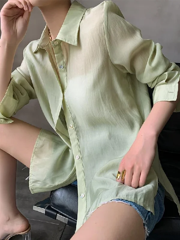 Breezy Ivory Linen Shirt Comfortable Ribbed Short Sleeve