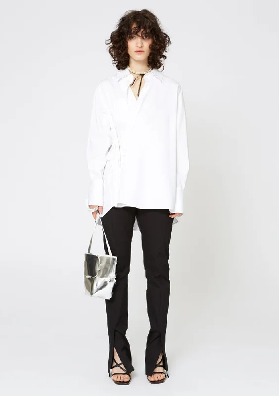 Trip Tie shirt - eggshell Fashionable Draped Short Sleeve