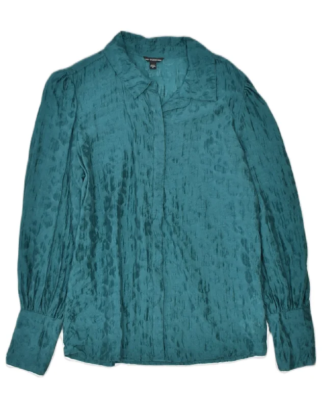 GUESS Womens Shirt Blouse UK 14 Medium Green Animal Print Viscose Casual Loose Short Sleeve GUESS Womens Shirt Blouse UK 14 Medium Green Animal Print Viscose Casual Loose Short Sleeve