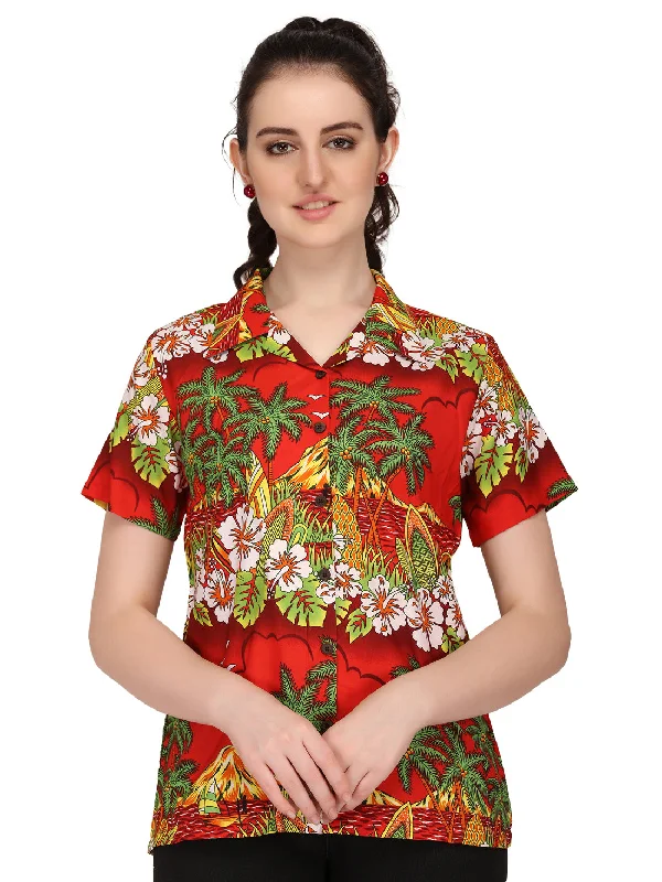 Hawaiian Shirts Womens Floral Scenic Beach Aloha Top Blouse Short Sleeve Trendy Floral Print Tee Hawaiian Shirts Womens Floral Scenic Beach Aloha Top Blouse Short Sleeve Trendy Floral Print Tee