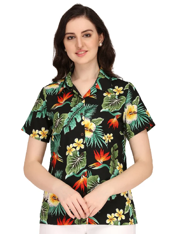 Hawaiian Shirts Womens Flower Leaf Beach Aloha Top Blouse Short Sleeve Holiday Relaxed Cotton Short Shirt Hawaiian Shirts Womens Flower Leaf Beach Aloha Top Blouse Short Sleeve Holiday Relaxed Cotton Short Shirt