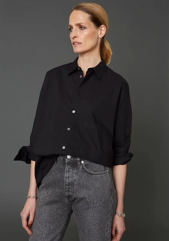 Elma Shirt - Black Trendy Summer Short Sleeve