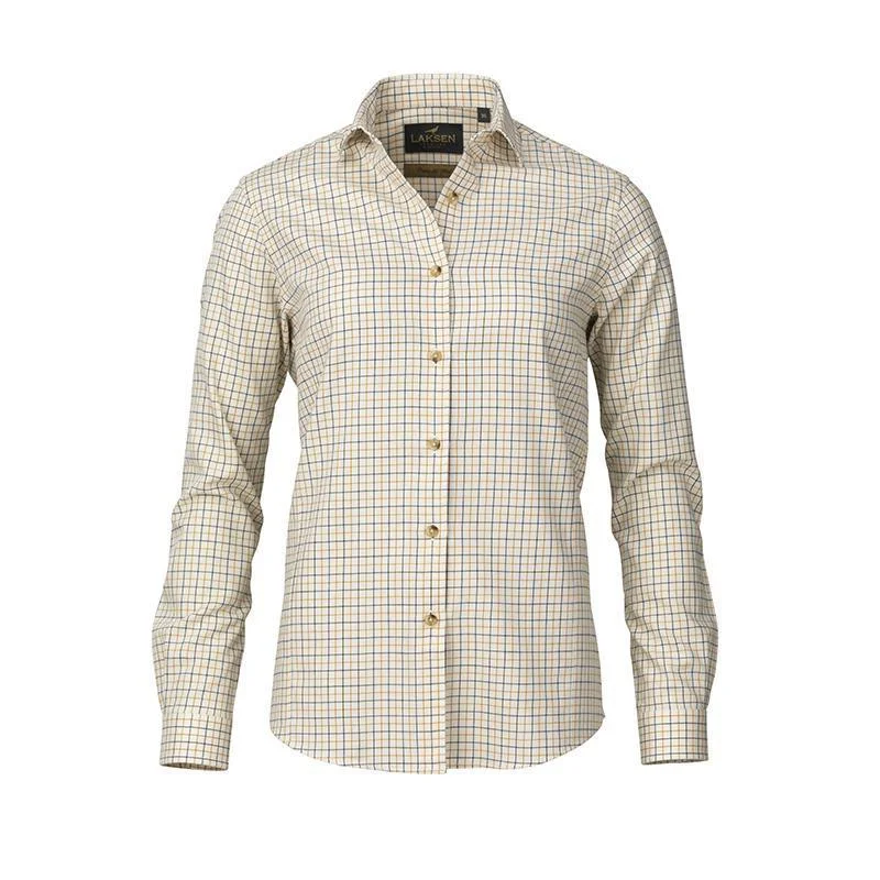 Laksen Franny Ladies Cotton & Wool Tattersall Shirt - Pine Fashionable Draped Short Sleeve Laksen Franny Ladies Cotton & Wool Tattersall Shirt - Pine Fashionable Draped Short Sleeve