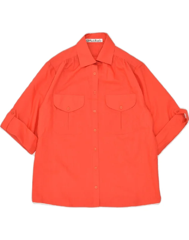 MARIO ROSELLA Womens Shirt Blouse IT 38 XS Red Polyester Casual Oversized Short Shirt MARIO ROSELLA Womens Shirt Blouse IT 38 XS Red Polyester Casual Oversized Short Shirt