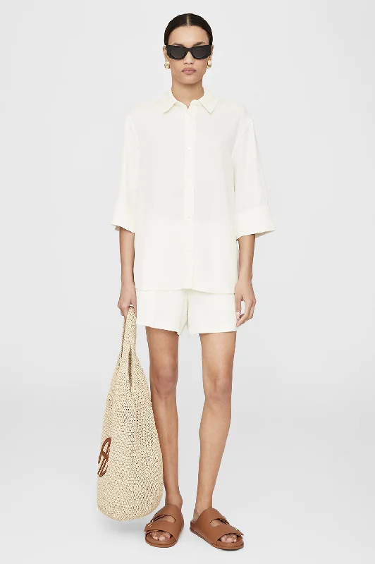 Mary Shirt - Ivory Elegant High-Low Short Shirt