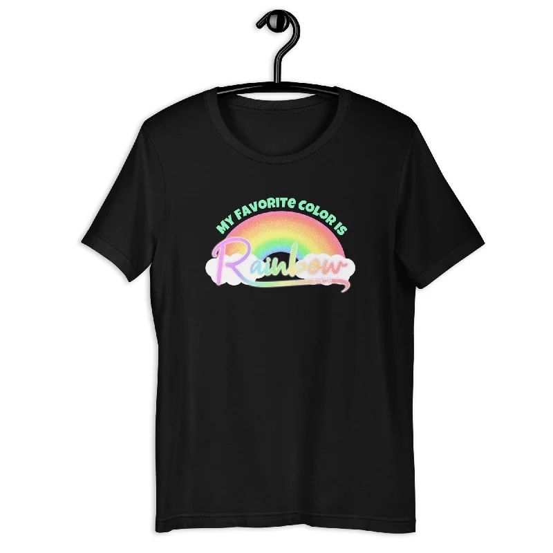 My Favorite Color is Rainbow Unisex T Shirt Trendy Summer Short Sleeve