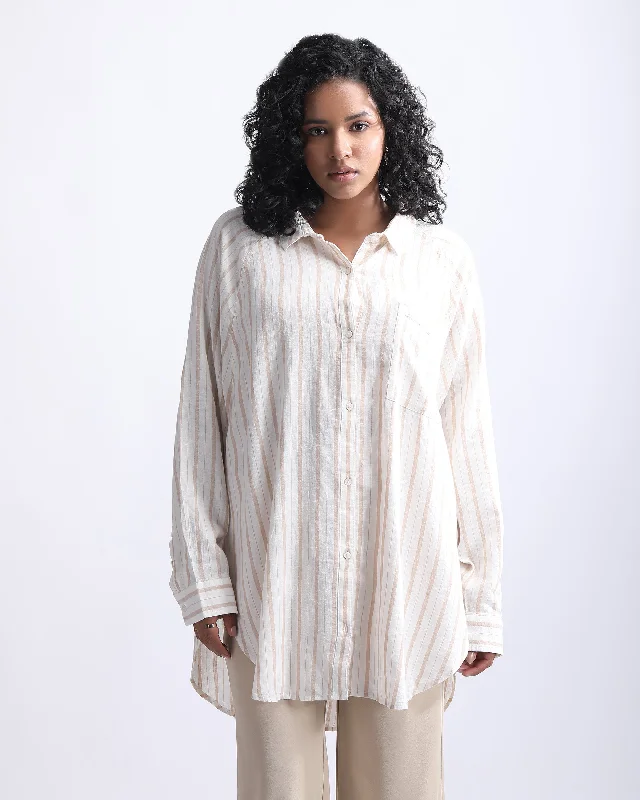 OVERSIZED SHIRT Elegant Silk Short Shirt