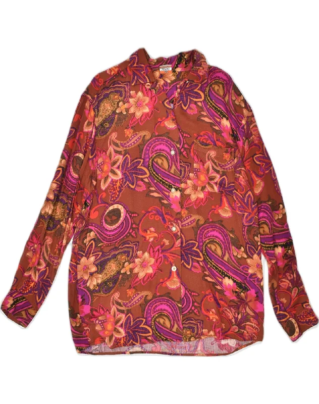 STEFANEL Womens Shirt Blouse UK 14 Large Multicoloured Floral Viscose Trendy Sleeveless Short Shirt STEFANEL Womens Shirt Blouse UK 14 Large Multicoloured Floral Viscose Trendy Sleeveless Short Shirt