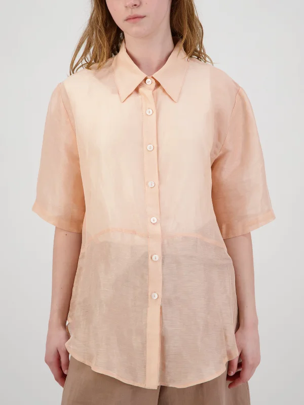 Tail Split Back Shirt Elegant Longline Short Shirt