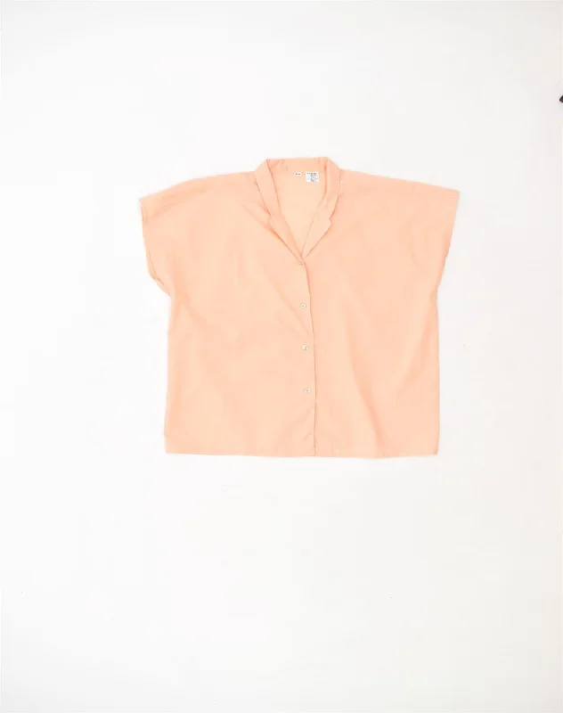 VINTAGE Womens Shirt Blouse EU 42/44 Large Beige Polyester Stylish Short Sleeve Polo VINTAGE Womens Shirt Blouse EU 42/44 Large Beige Polyester Stylish Short Sleeve Polo
