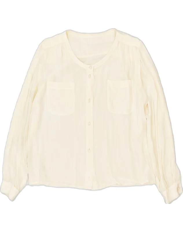 VINTAGE Womens Shirt Blouse UK 16 Large Off White Classic Comfortable Loose Short Sleeve VINTAGE Womens Shirt Blouse UK 16 Large Off White Classic Comfortable Loose Short Sleeve