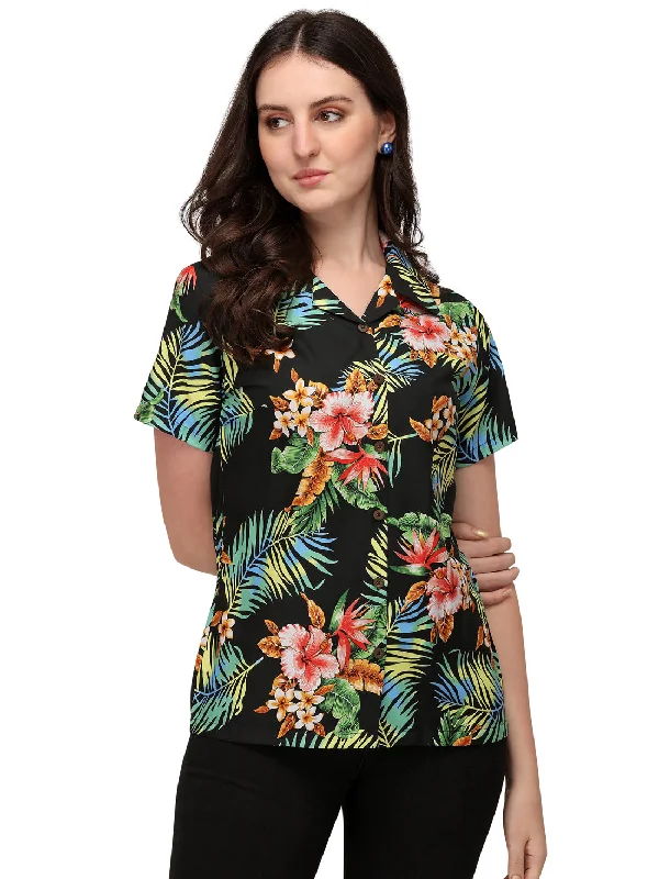 Womens Short Sleeve Casual Aloha Button Down Hawaiian Shirt For Women Casual Loose Short Sleeve Womens Short Sleeve Casual Aloha Button Down Hawaiian Shirt For Women Casual Loose Short Sleeve