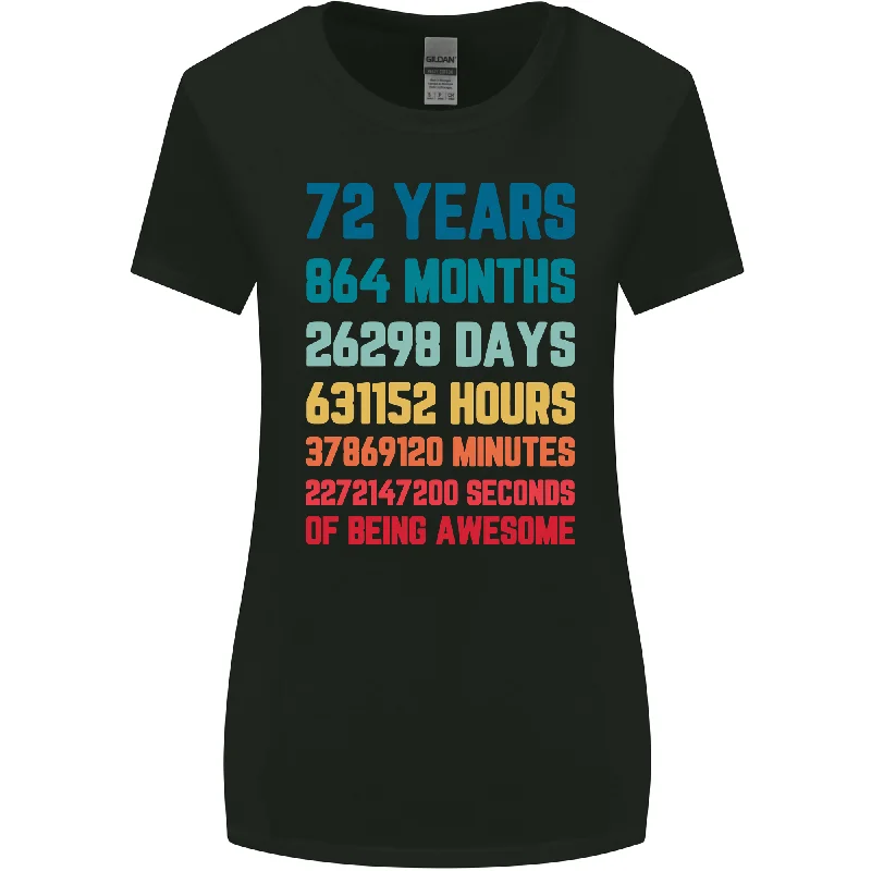 72nd Birthday 72 Year Old Womens Wider Cut T-Shirt Plaid T-Shirt Polka Dot Checkered 72nd Birthday 72 Year Old Womens Wider Cut T-Shirt Plaid T-Shirt Polka Dot Checkered