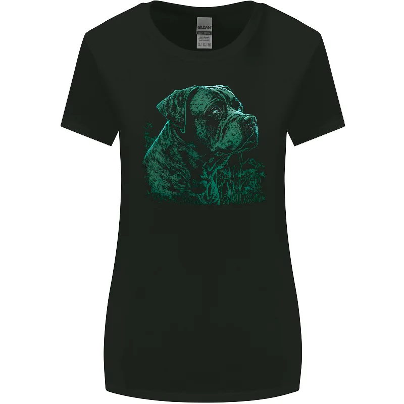 A Green Cane Corso Dog Womens Wider Cut T-Shirt Rayon Fabric Velvet Fabric Corduroy Fabric