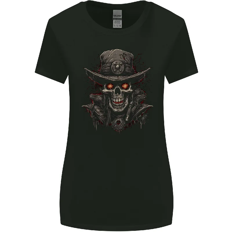 A Heavy Metal Skull Cowboy Demon Evil Womens Wider Cut T-Shirt Anti-Pilling Machine Wash Handmade