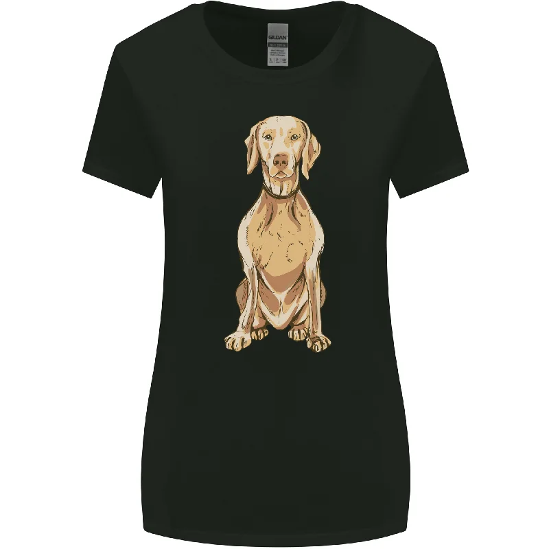 A Hungarian Vizsla Posing Dog Womens Wider Cut T-Shirt Ribbed T-Shirt High Neck Heavyweight