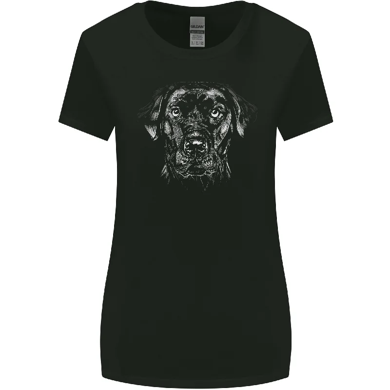 A Labrador Retriever Dog Womens Wider Cut T-Shirt Boxy Fit Fitted Loose