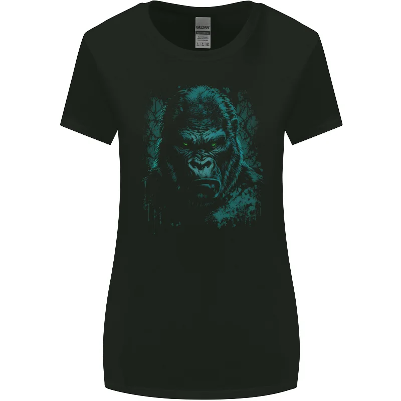 A Mean Gorilla Dark Style Womens Wider Cut T-Shirt Welt Pockets Slit Pockets Flap Pockets