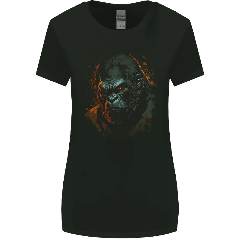 A Mean Gorilla Womens Wider Cut T-Shirt Rayon Fabric Velvet Fabric Corduroy Fabric