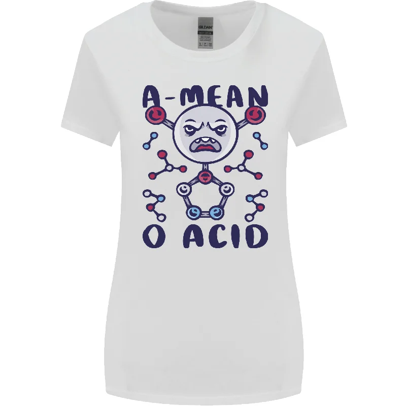 A Mean O Acid Funny Angry Biology Womens Wider Cut T-Shirt Print Jacquard Patchwork