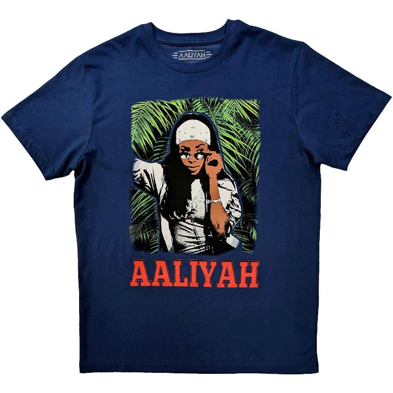 Aaliyah | Official Band T-Shirt | Foliage Spandex Blend Rayon Blend Denim Blend