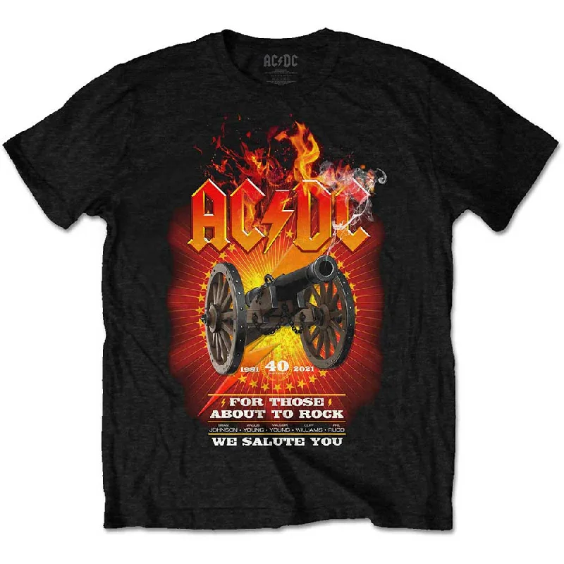 AC/DC | Official Band T-Shirt | FTATR 40th Flaming (Back Print) Asymmetrical Pockets Print AC/DC | Official Band T-Shirt | FTATR 40th Flaming (Back Print) Asymmetrical Pockets Print