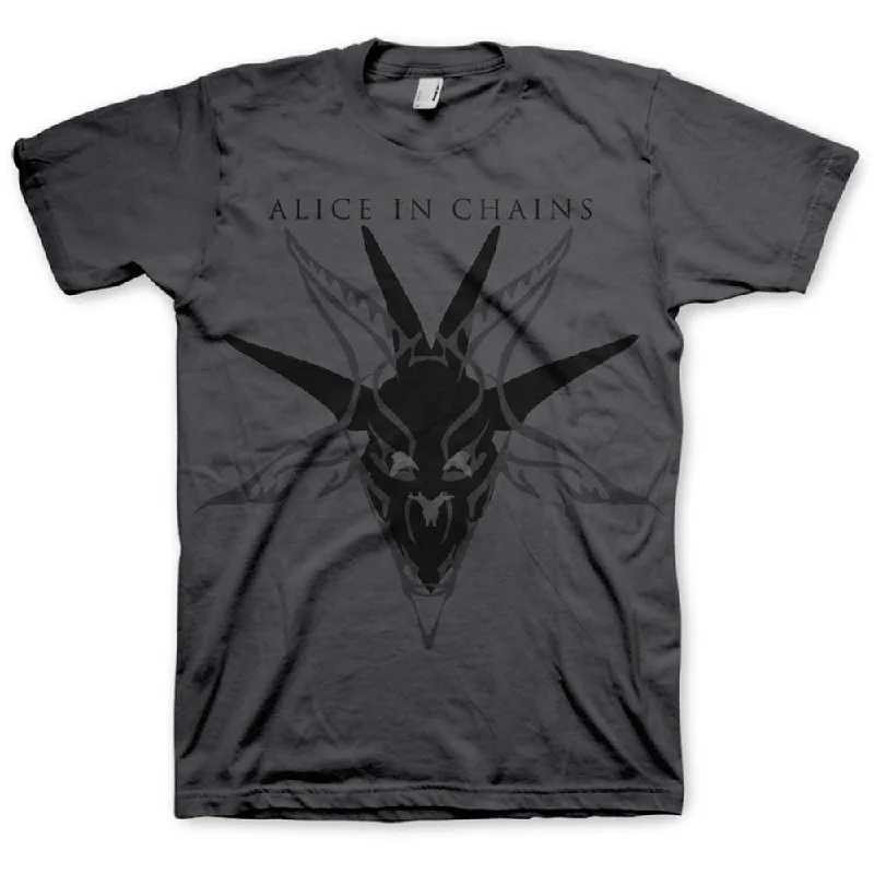 Alice In Chains | Official Band T-Shirt | Black Skull Thin T-Shirt Open Front Quick Dry Alice In Chains | Official Band T-Shirt | Black Skull Thin T-Shirt Open Front Quick Dry